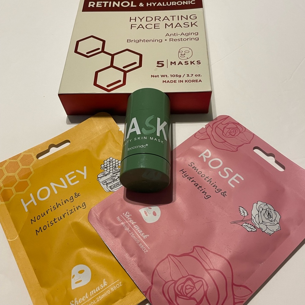 Hydrating Face Mask Set - Green, Yellow, Pink